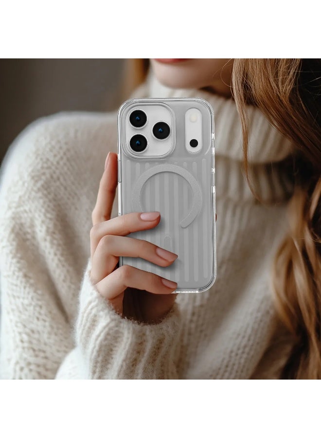 LEVELO iPhone 17 Pro MagSafe Case Cabin With 2H Scratch Resistance / Raised Bezels For Camera & Screen / Shock-Resistant-Bumper / Shockproof Corners Back Cover - Silver Stone - Image 2