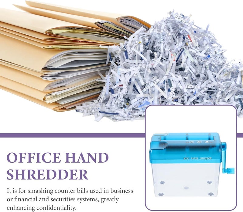 Small Paper Shredder Manual Hand Crank Desktop Shredder Wear-Resistant for A6 Paper - Image 3