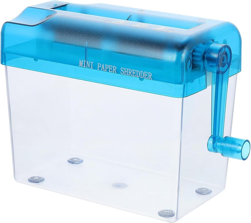Small Paper Shredder Manual Hand Crank Desktop Shredder Wear-Resistant for A6 Paper - Image 1