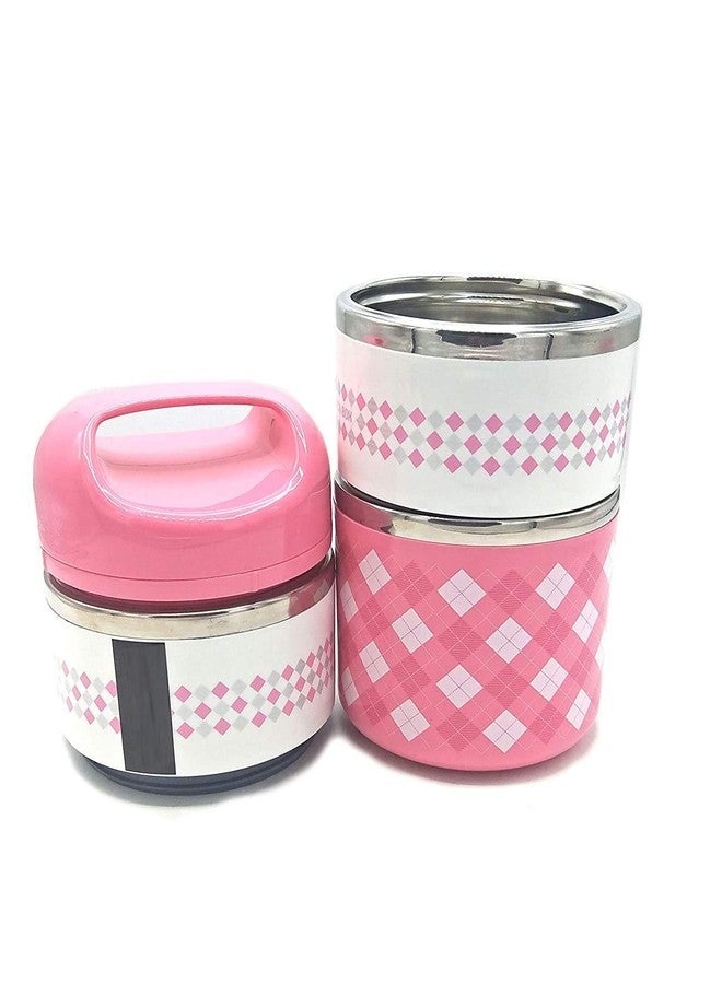RMYKX Steel Lunch Box for Office & School, Leak-Resistant Tiffin Set with Handle,3-Tier Compact Stackable Box for Meals & Snacks (Multicolor) - Image 4