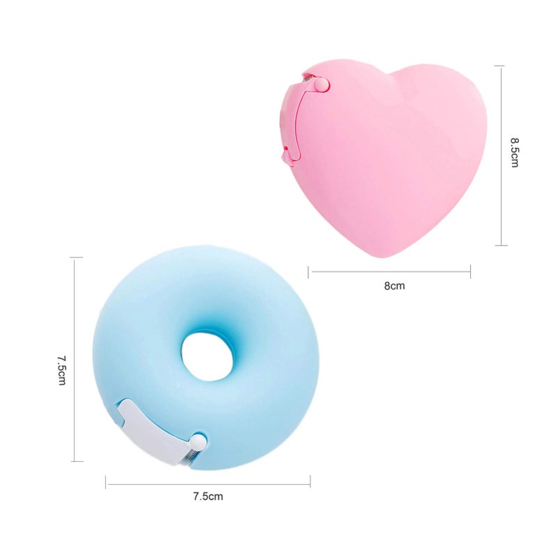 GANPUB Pink Portable Candy Color Tape Dispenser Heart-Shaped Tape Dispenser Cute Roll Tape, Adhesives and Fasteners Tape Organizer Desk Home Office School Supply Tapes Office Tape Dispensers Office Supplies - Image 2