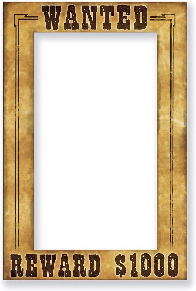 Beistle Western Wanted Photo Fun Frame - Image 1