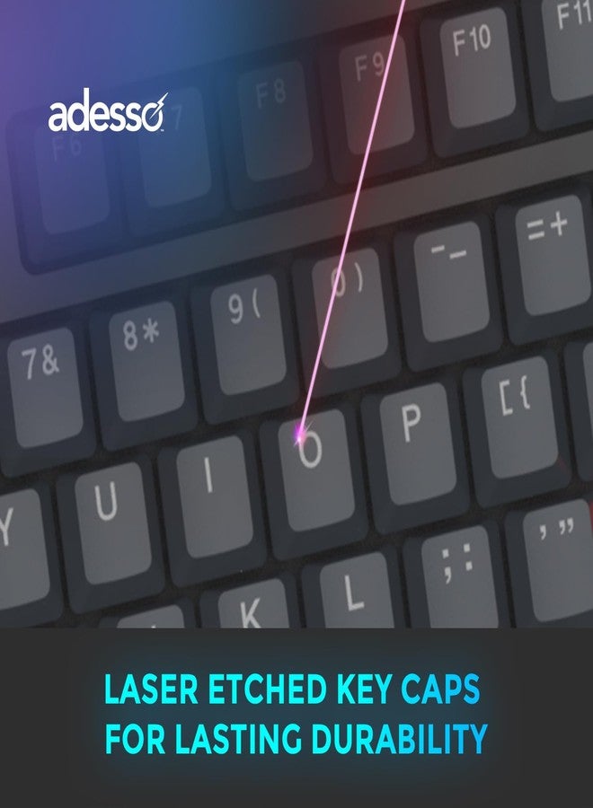 ADESSO EasyTouch 150 Ergonomic Wired Mechanical Keyboard with Cherry MX Brown Switches, Integrated Palm Rest, Dedicated Copilot AI Hotkey, Full-Sized Layout with Numeric Pad for Comfortable Typing - Image 5