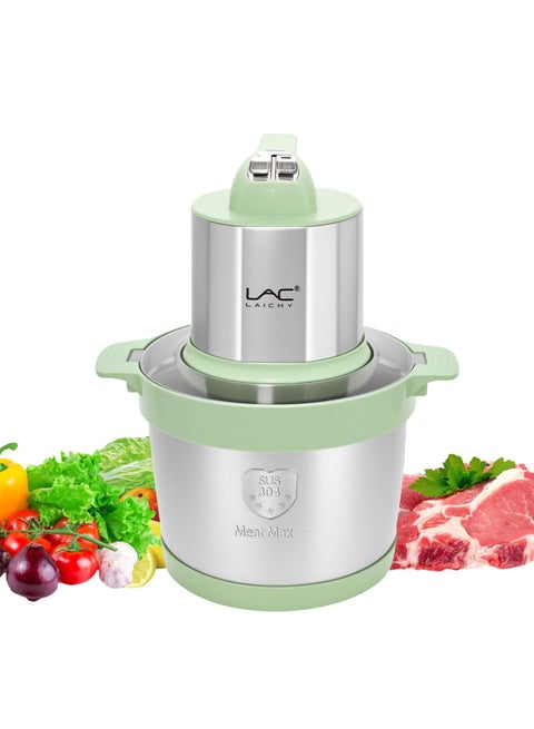 8 L Large Capacity Food Processors,1500W Electric Meat Grinder Veggie Chopper with Stainless Steel Bowl,3 Speeds,4 Bi-Level Blades and Spatula for Meat,Onion,Vegetables,Fruits