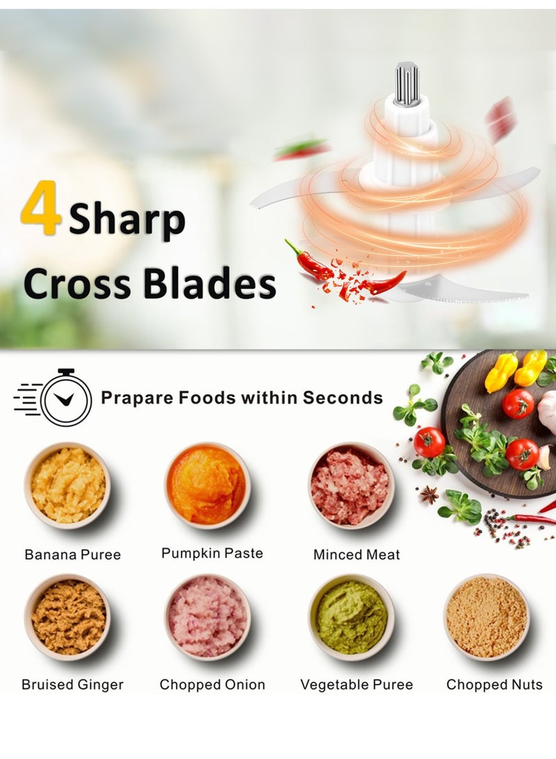 LAC LAICHY 8 L Large Capacity Food Processors,1500W Electric Meat Grinder Veggie Chopper with Stainless Steel Bowl,3 Speeds,4 Bi-Level Blades and Spatula for Meat,Onion,Vegetables,Fruits - Image 5