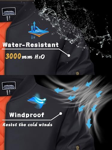 KEFITEVD Men's Jacket Windproof Bomber Jackets Fall Winter Windbreakers Coats Military Quilted Jackets Mens Winter Coats - Image 4