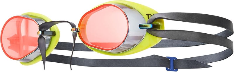TYR Adult Socket Rockets 2.0 Mirrored Swimming Goggles - Red/Fluorescent Yellow/Black - Image 1