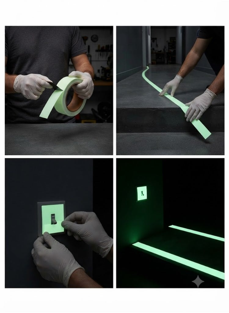 HOMCA Luminous tape glow in the dark self-adhesive, removable, waterproof 5m×20mm - Image 2