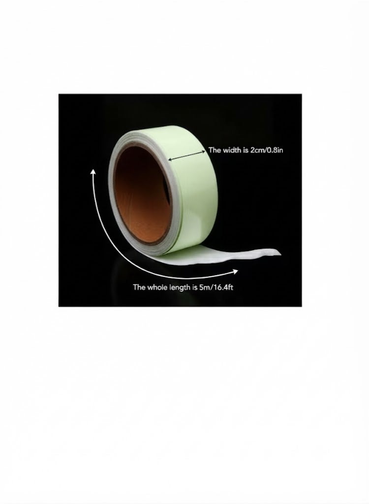 HOMCA Luminous tape glow in the dark self-adhesive, removable, waterproof 5m×20mm - Image 1