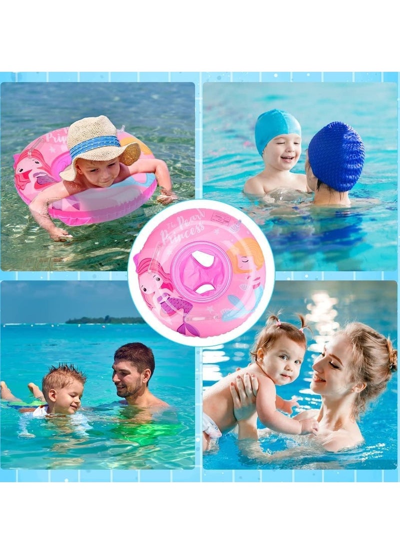 SOLARAE Baby Swimming Ring, Mermaid Float Swimming Inflatable Ring Helps Baby Learn to Swim and Kick for Kids the Age Of 3-72 Months Pink - Image 5