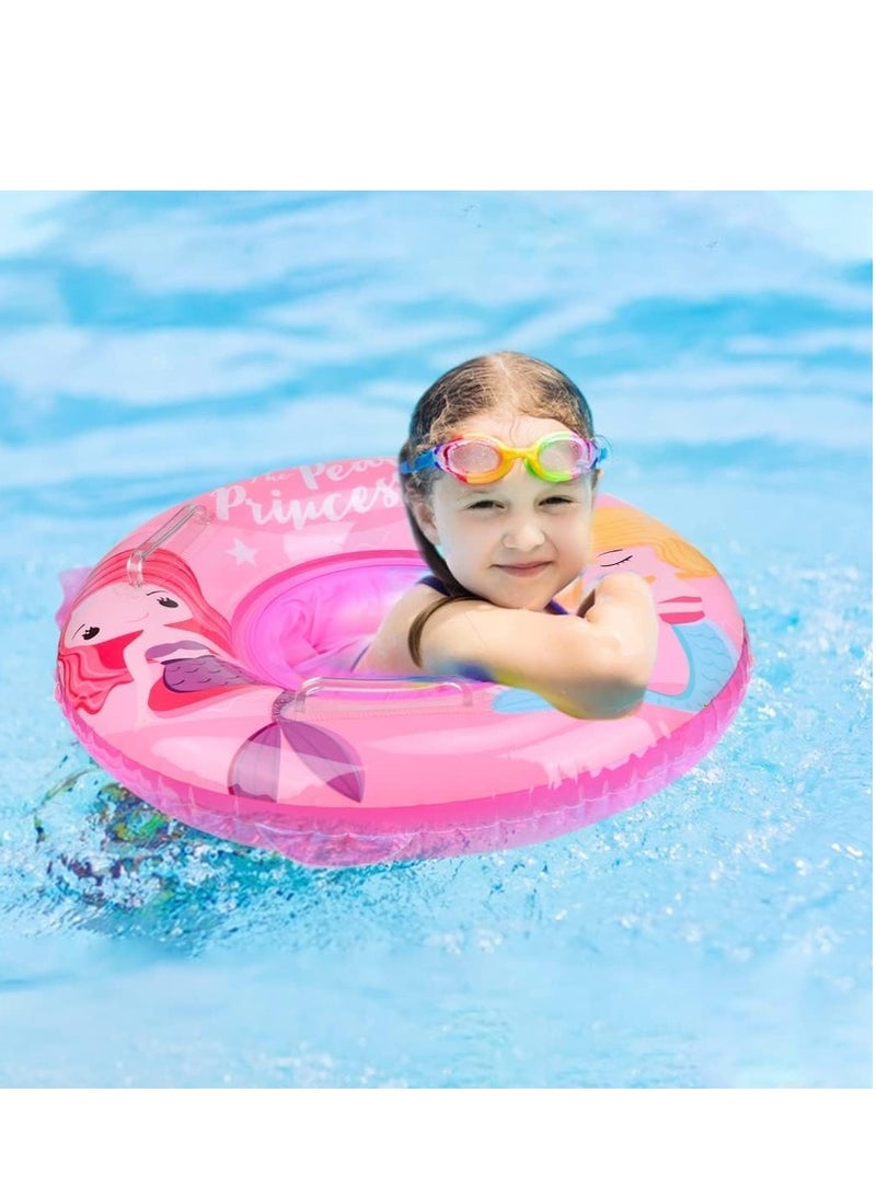 SOLARAE Baby Swimming Ring, Mermaid Float Swimming Inflatable Ring Helps Baby Learn to Swim and Kick for Kids the Age Of 3-72 Months Pink - Image 3
