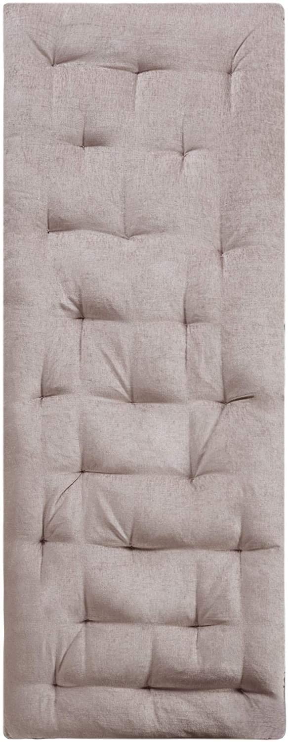 INDIAN DECOR Cotton 80206 Classic Foldable Lounge Floor Pillow Cushion Tufted Guest Mattress For Meditation, Game Playing, Yoga, Reading With Travel Wrap, 74X27, Blush - Image 3