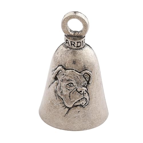 Guardian Bell Boxer Dog Good Luck Bell w/Keyring & Black Velvet Gift Bag | Motorcycle Bell | Lead-Free Pewter | Made in USA - Image 1