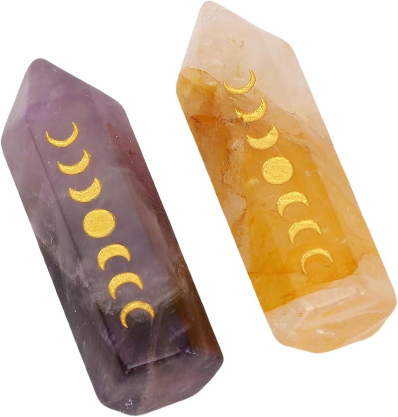 Matybobe Crystal Stone Hexagonal Pillar Column For Meditation Yoga Home Office Decor - Image 3