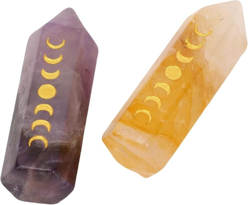 Matybobe Crystal Stone Hexagonal Pillar Column For Meditation Yoga Home Office Decor - Image 4