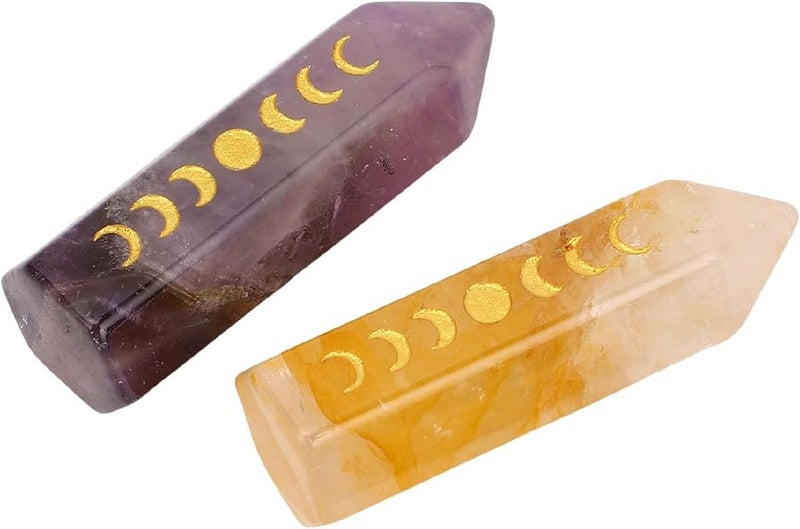 Matybobe Crystal Stone Hexagonal Pillar Column For Meditation Yoga Home Office Decor - Image 5