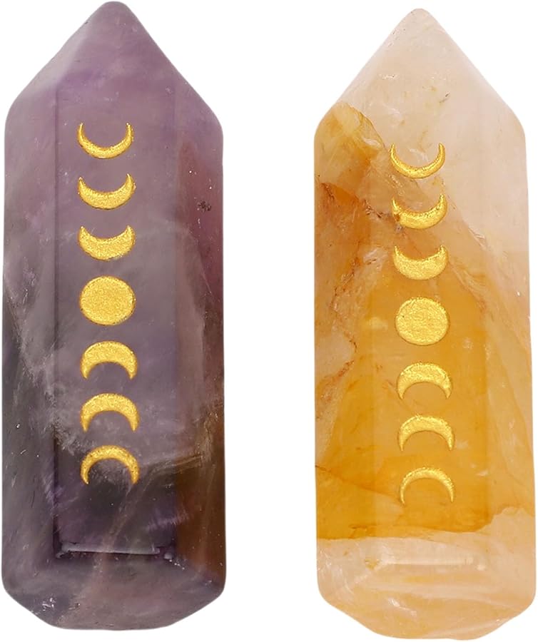 Matybobe Crystal Stone Hexagonal Pillar Column For Meditation Yoga Home Office Decor - Image 1