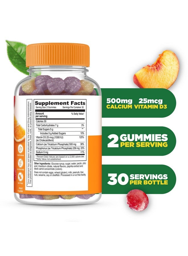 Lifeable Calcium with Vitamin D3 Gummies | Calcium 500 mg D3 1000 IU | Great Tasting Bone Strength Supplements | for Bone Health | Calcium Gummies for Women, Men | 60 Gummies - Image 2