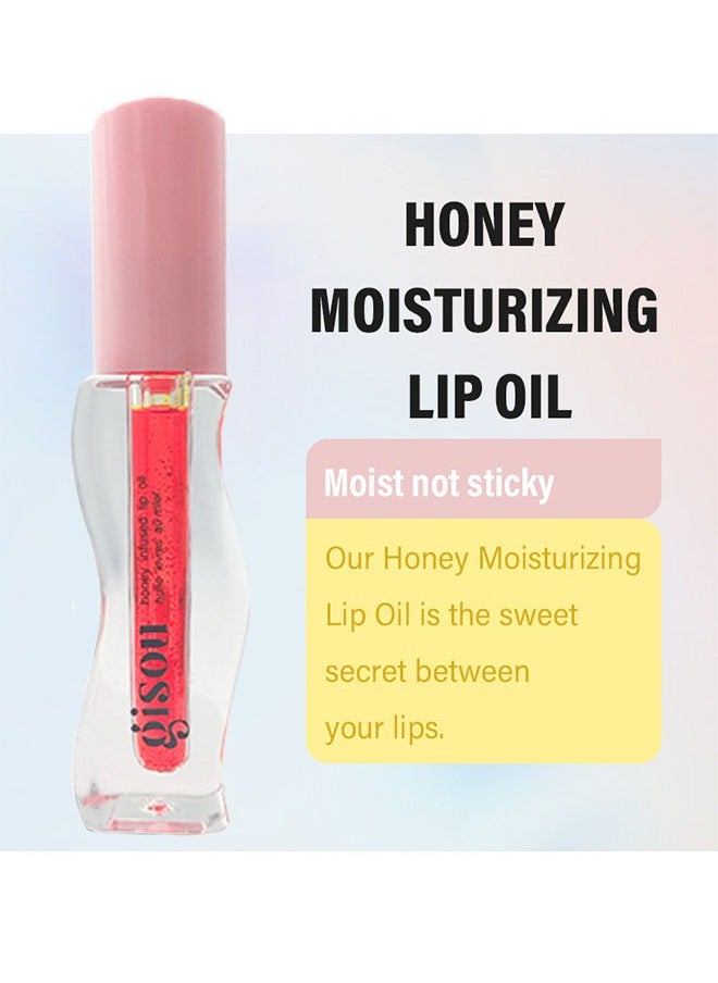 Gisou Honey Infused Hydrating Lip Oil, Prevent Lip Dryness and Cracking, Natural Formula, Red, 3ml  - Image 4