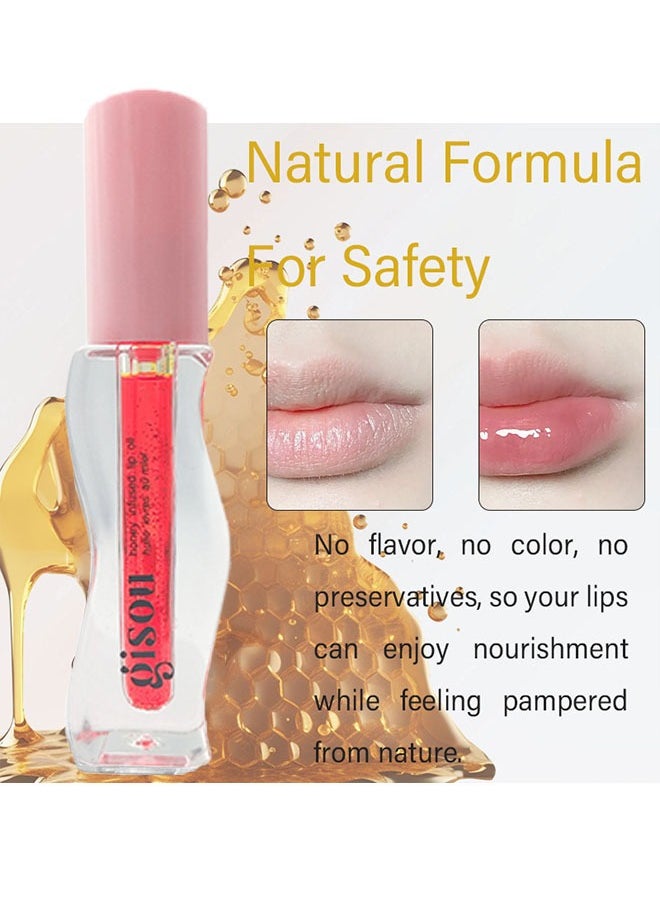 Gisou Honey Infused Hydrating Lip Oil, Prevent Lip Dryness and Cracking, Natural Formula, Red, 3ml  - Image 5