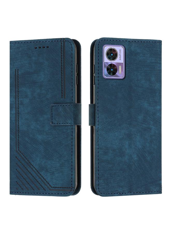 إيروريكس جراب لهاتف Motorola Edge 30 Neo / 30 Lite مصنوع من الجلد بتصميم مخطط مع حبل تعليق - Image 2