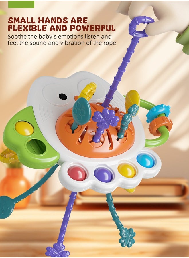 Soft Touch Baby Montessori Toys Baby Sensory Toy I Silicone Pull String Activity Toy Toddler Travel Toy Baby Teething Toys for 0-1 Years Old  - Image 5
