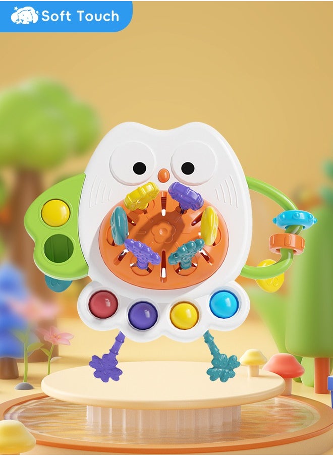 Soft Touch Baby Montessori Toys Baby Sensory Toy I Silicone Pull String Activity Toy Toddler Travel Toy Baby Teething Toys for 0-1 Years Old  - Image 1