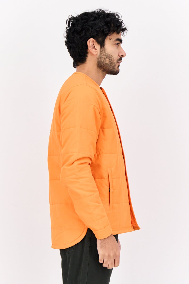 The Hundreds جاكيت بومبر للرجال بشعار العلامة التجارية، برتقالي - Image 4