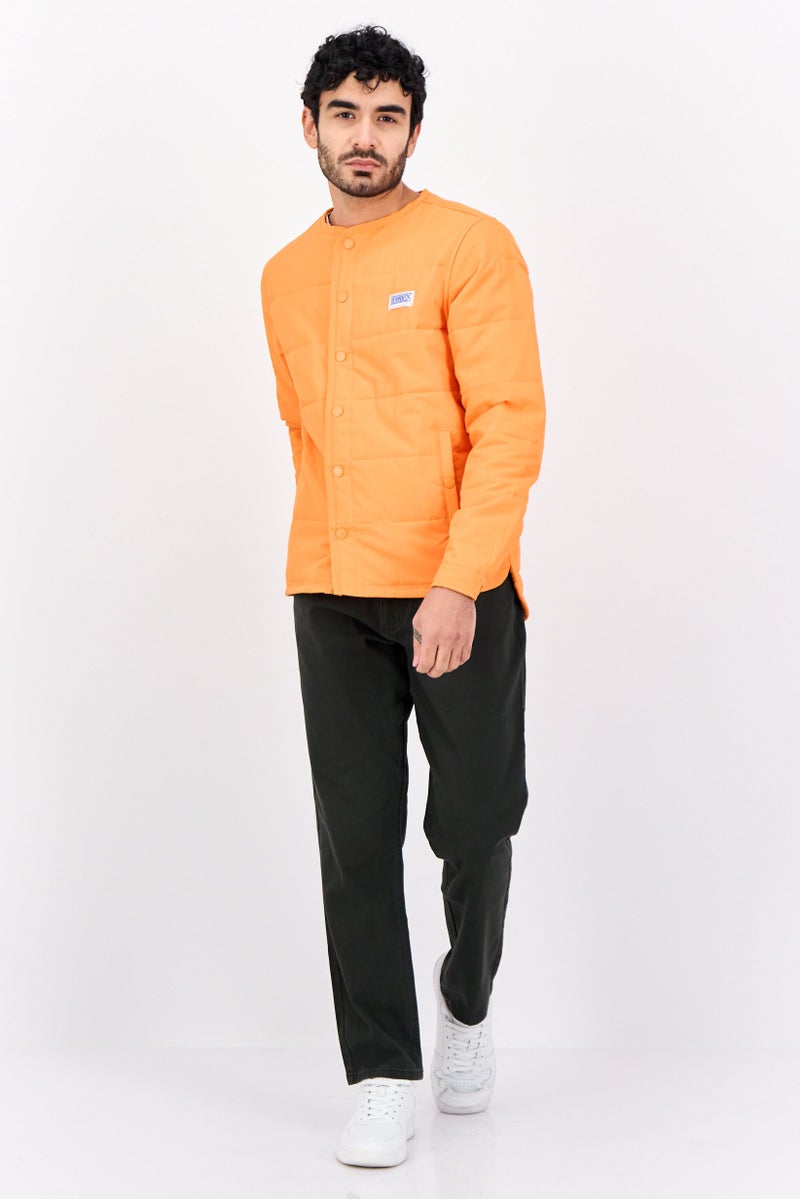 The Hundreds جاكيت بومبر للرجال بشعار العلامة التجارية، برتقالي - Image 2