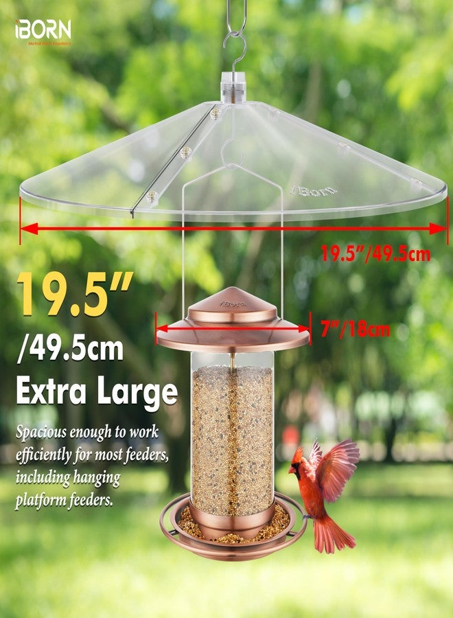 iBorn Baffles for Bird Feeders, 19.5” Oversized Squirrel Guard Baffle, Squirrel Defender, Full Protection for Hummingbird Feeders for Outdoors, Chew-Proof PC, Pack of 1, Transparent - Image 3