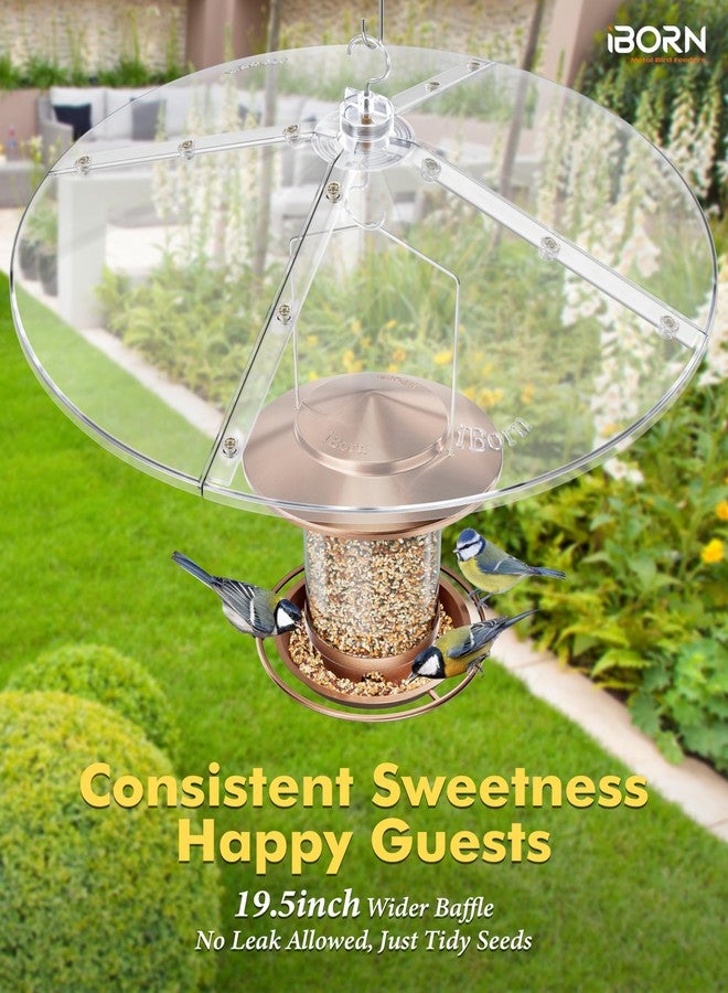 iBorn Baffles for Bird Feeders, 19.5” Oversized Squirrel Guard Baffle, Squirrel Defender, Full Protection for Hummingbird Feeders for Outdoors, Chew-Proof PC, Pack of 1, Transparent - Image 4