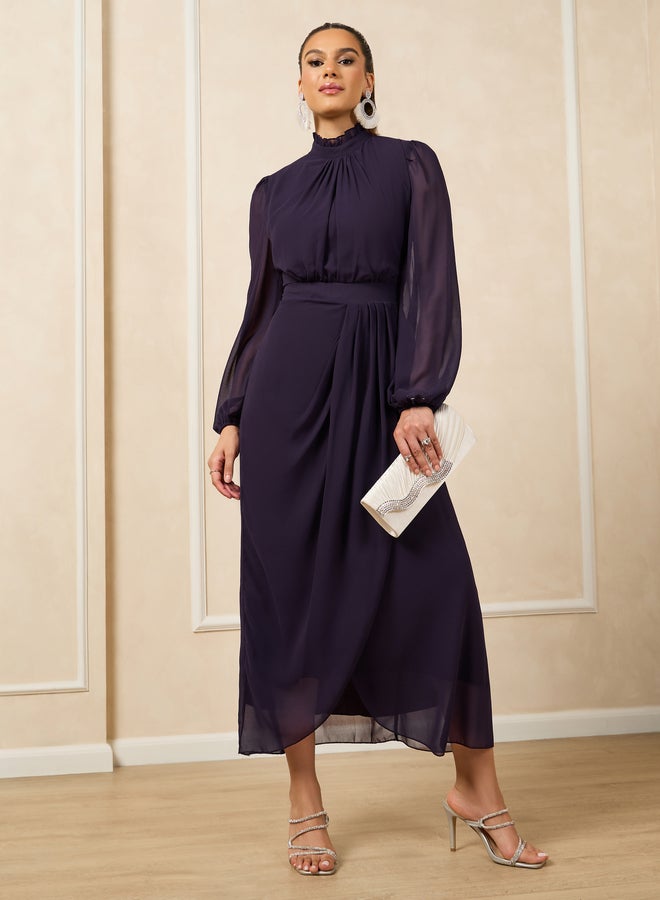 Styli Chiffon Mockneck Dress - Image 2
