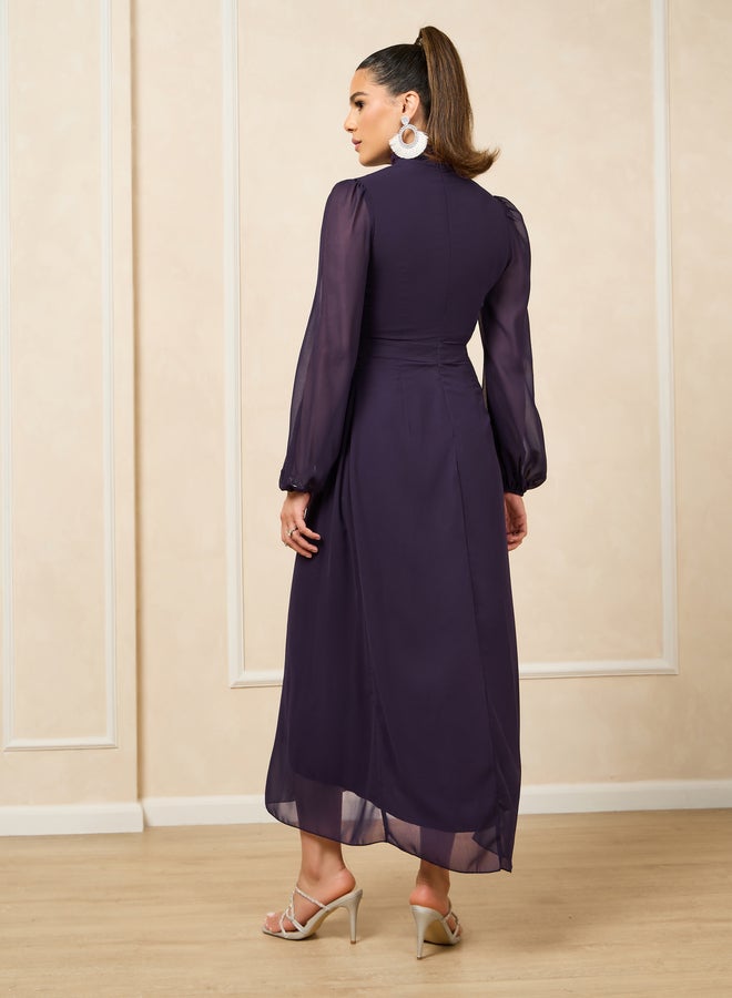Styli Chiffon Mockneck Dress - Image 5