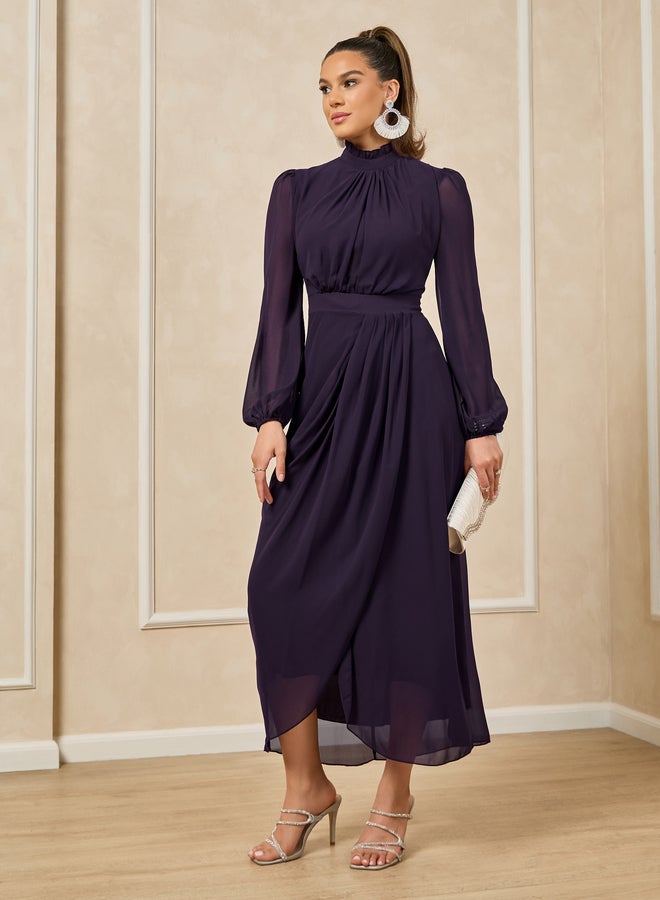 Styli Chiffon Mockneck Dress - Image 1