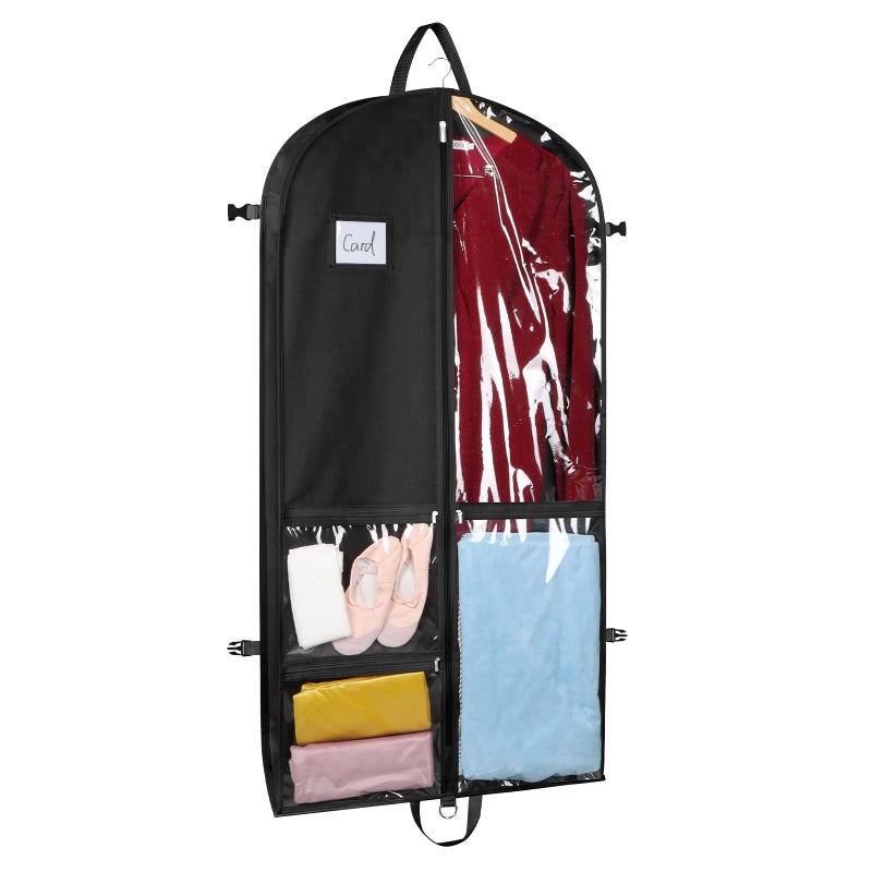 Zilink Clear Garment Bag for Teen Girls & Boys Dance Bags for Dancers Dance Costume Garment Bag for Teenagers with Zip Pockets for Competition Theatre Cheer Horse Shows - Image 1