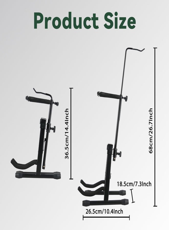 ROWELL Violin Stand with Bow Holder, Foldable, Portable, Height Adjustable, Head Protection, Anti-slip Foot Covers (Black) - Image 3