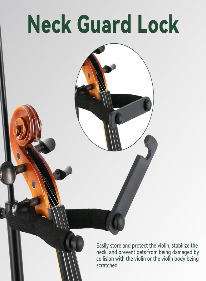 ROWELL Violin Stand with Bow Holder, Foldable, Portable, Height Adjustable, Head Protection, Anti-slip Foot Covers (Black) - Image 4