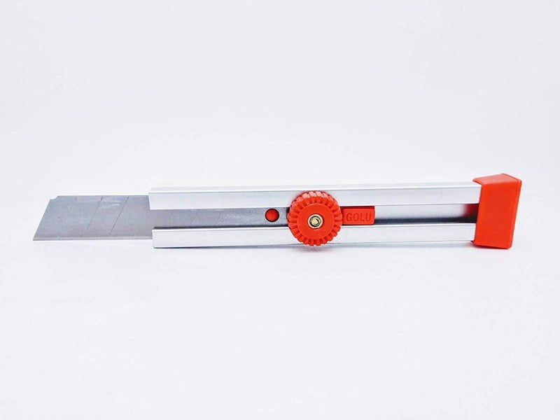 Definite Golu Heavy Duty Unbreakable Aluminum Metal Body Durable Cutter Blade 18 mm for Factory Home Office (Replaceable Blades) (Pack of 8 Cutters) - Image 3