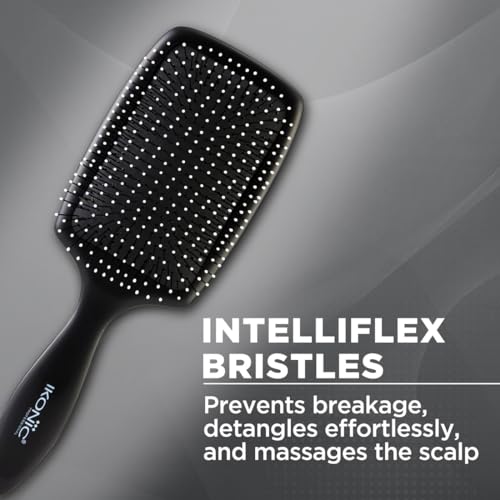 Ikonic Professional Supremo Paddle Hair Brush with IntelliFlex Bristles & Anti-Slip Handle for Gentle Detangling, Salon/Personal Grooming, Straightening, Smoothing, Styling - Men & Women, - Image 3