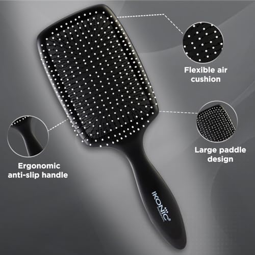Ikonic Professional Supremo Paddle Hair Brush with IntelliFlex Bristles & Anti-Slip Handle for Gentle Detangling, Salon/Personal Grooming, Straightening, Smoothing, Styling - Men & Women, - Image 4