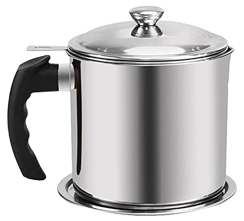 Mishrit Stainless Steel Oil Strainer Pot||Oil Container with Removable Filter Bacon Grease Storage Can Vinegar Dispenser Tea Pot Kettle for Home Kitchen Cooking(Pack of 1 pcs). - Image 2