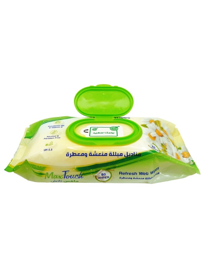 ماكس تاتش مناديل مبللة منعشة - 80 منديلًا - Image 3