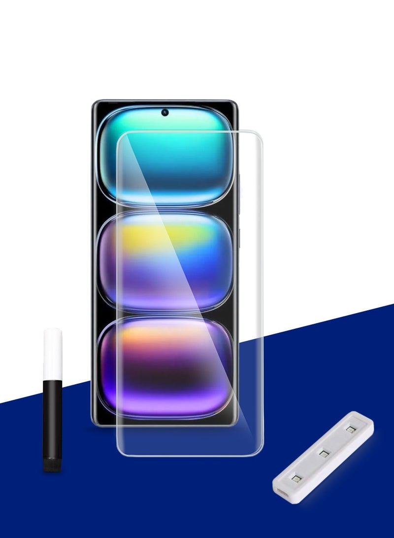 Wtech Infinix Hot 50 Pro+ 4G 2024 Premium Curved Edges UV Full Glue Full Cover Tempered Glass Screen Protector (MSGUCN) - Clear - Image 1