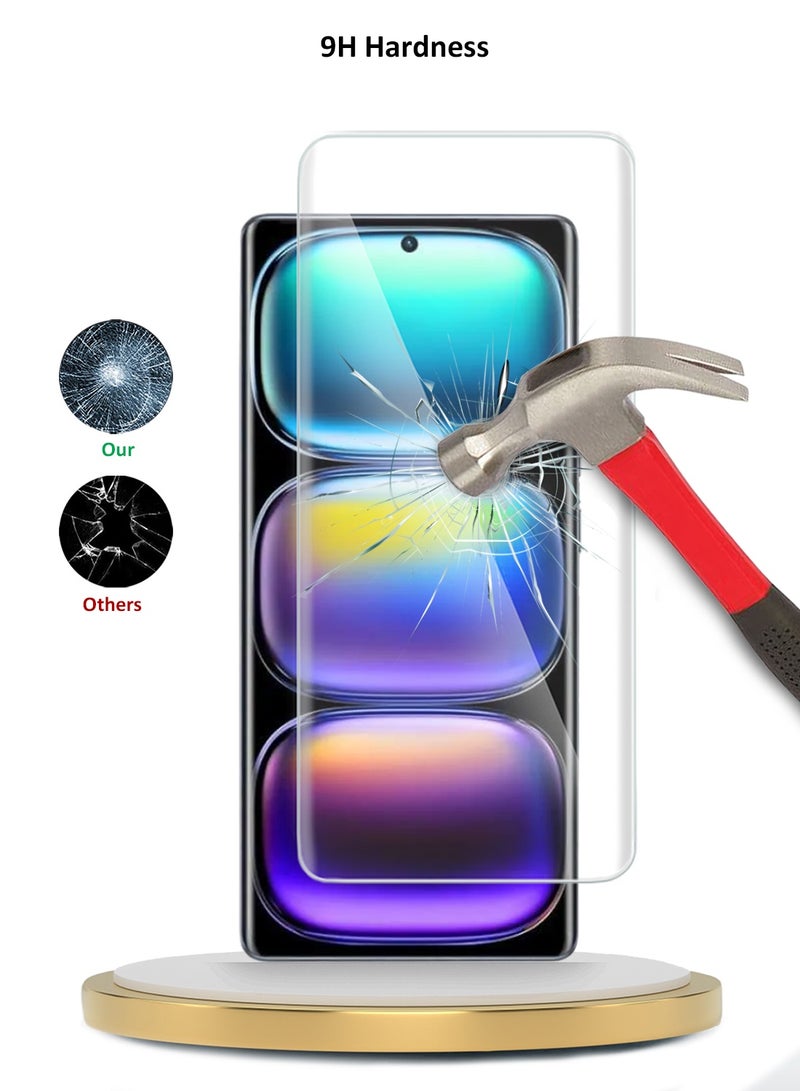 Wtech Infinix Hot 50 Pro+ 4G 2024 Premium Curved Edges UV Full Glue Full Cover Tempered Glass Screen Protector (MSGUCN) - Clear - Image 3