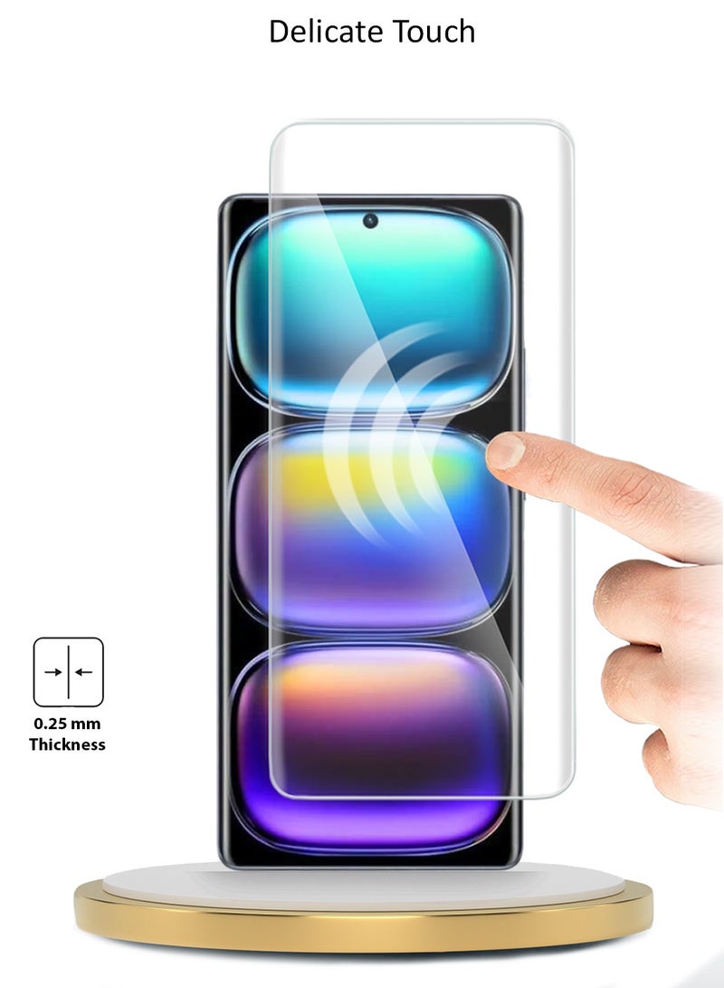 Wtech Infinix Hot 50 Pro+ 4G 2024 Premium Curved Edges UV Full Glue Full Cover Tempered Glass Screen Protector (MSGUCN) - Clear - Image 4