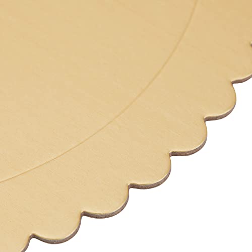 Juvale Cake Drum - 10-Inch Round Gold, Pack of 12, Scalloped - Cake Supplies & Disposable Cardboard Dessert Tray for Baking Display - Image 4
