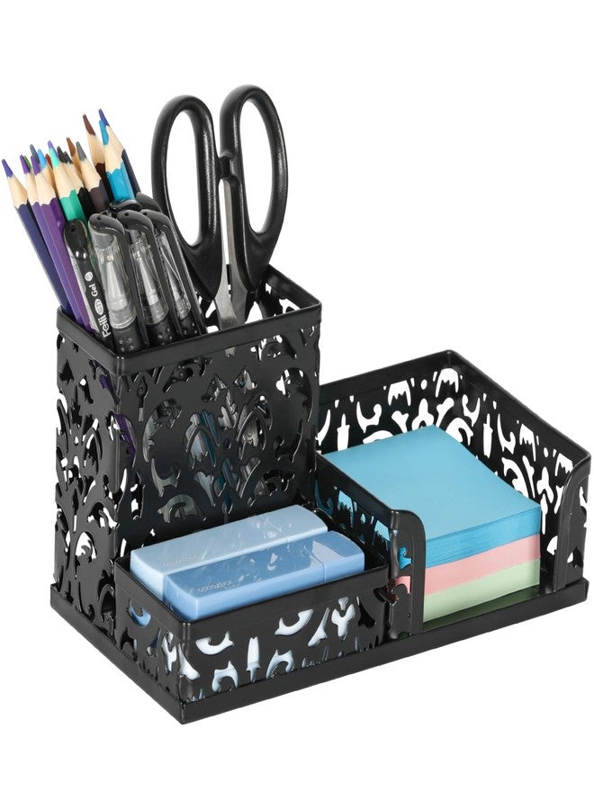 EasyPAG Desk Organizer with 3 Compartment for Pencil Sticky Note Holder and Office Accessories,Black - Image 1