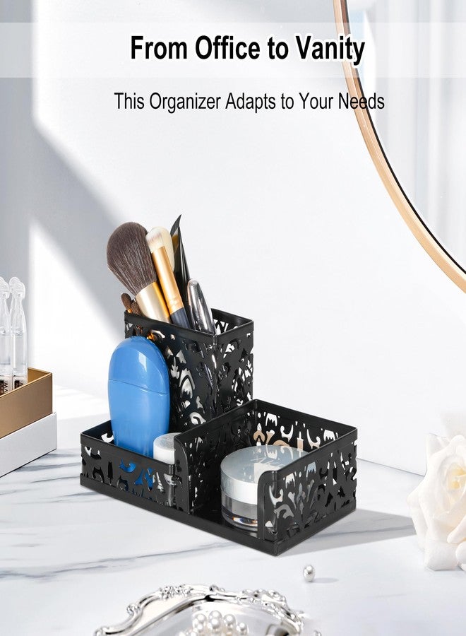 EasyPAG Desk Organizer with 3 Compartment for Pencil Sticky Note Holder and Office Accessories,Black - Image 4