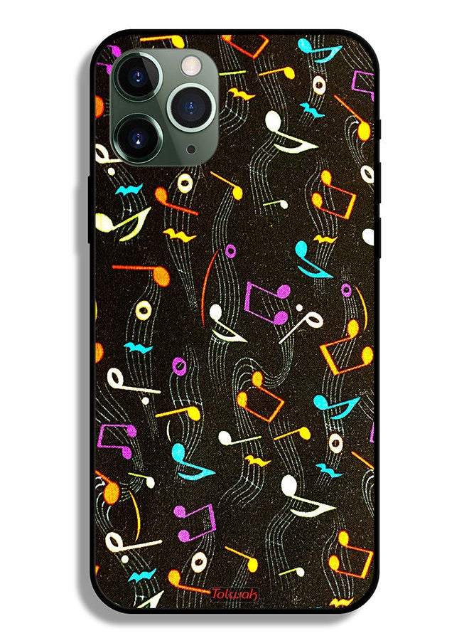 Tolwak Apple iPhone 11 Pro Max Protective Case Music Fabric Pattern  - Image 2