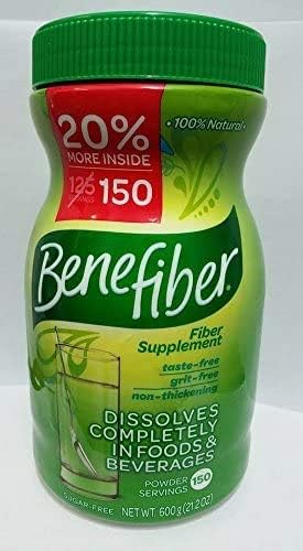 Benefiber 100 Natural Fiber Supplement  150 Servings 600g 212 Oz Sugar Free
